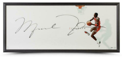 MICHAEL JORDAN Autographed Bulls "The Show II" 46" x 20" Framed Lithograph UDA