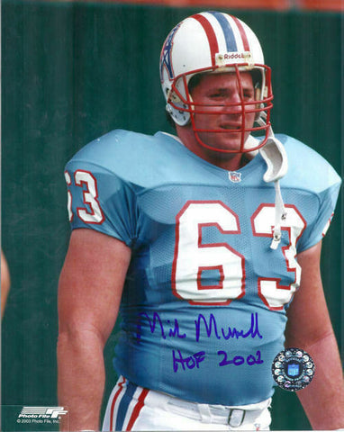 Mike Munchak Autographed/Signed Houston Oilers 8x10 Photo 12360