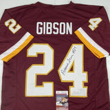 Autographed/Signed ANTONIO GIBSON Washington Burgundy Football Jersey JSA COA
