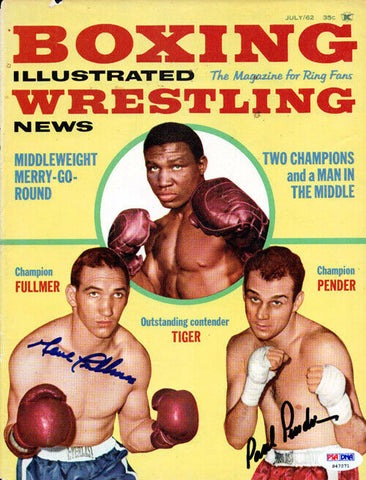 Gene Fullmer & Paul Pender Autographed Boxing Illustrated Cover PSA/DNA S47271