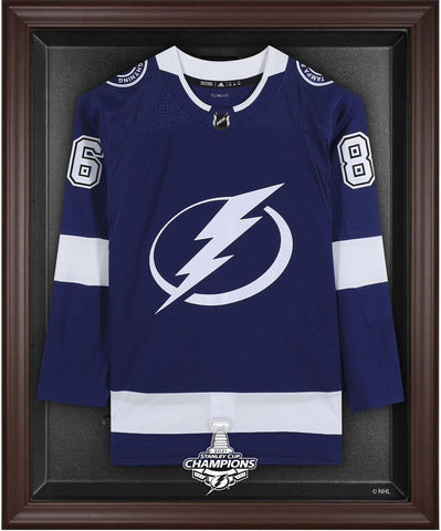 Tampa Bay Lightning 2021 Stanley Cup Champs Brown Framed Jersey Display Case