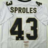 Autographed/Signed DARREN SPROLES New Orleans White Football Jersey JSA COA
