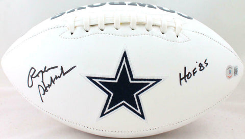 Roger Staubach Autographed Dallas Cowboys Logo Football w/HOF-Beckett W Hologram
