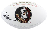 Florida State Deion Sanders Authentic Signed White Panel Logo Football BAS Wit