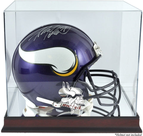 Vikings Mahogany Helmet Display Case & Mirror Back - Fanatics