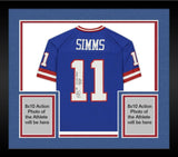 FRMD Phil Simms NY Giants Signd Mitchell&Ness Rep Jersey w/Dual Superbowl Incs