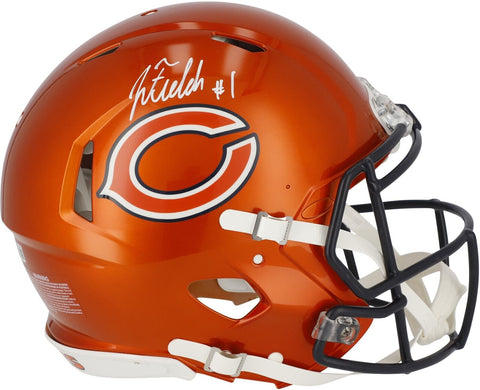 Justin Fields Bears Signed Riddell Flash Alternate Speed Helmet