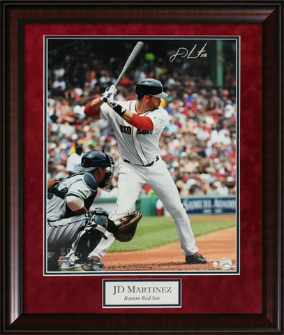 JD Martinez Signed Autographed 16x20 Photo Framed to 20x24 Red Sox Steiner