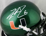 Lamar Miller Autographed Miami Green Schutt Mini Helmet- JSA W Auth *Black