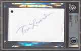 Dodgers Tommy Lasorda Authentic Signed 3x5 Index Card Autographed BAS Slabbed