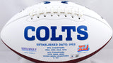 Lenny Moore Autographed Baltimore Colts Logo Football w/ HOF 75 - Beckett W Holo