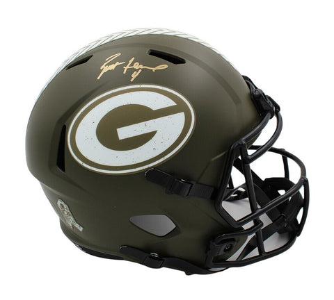 Brett Favre Signed Green Bay Packers Speed Full Size Salute to Service NFL Helme