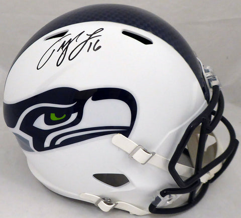 Tyler Lockett Autographed Seahawks White Full Size Speed Helmet (Smudge) 54452