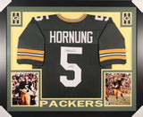 Paul Hornung Signed Packers 35x43 Custom Framed Jersey Inscribed "HOF 86" (JSA )