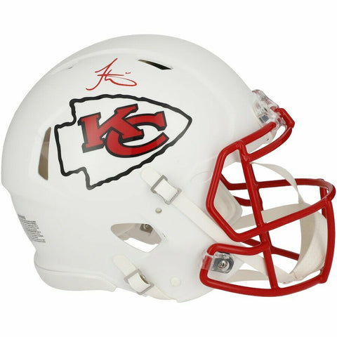 TYREEK HILL Autographed Chiefs White Matte Authentic Speed Helmet FANATICS