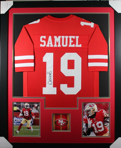 DEEBO SAMUEL (49ers red TOWER) Signed Autographed Framed Jersey JSA