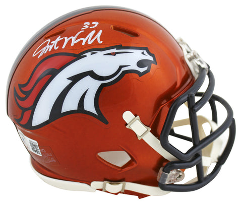 Broncos Javonte Williams Authentic Signed Flash Speed Mini Helmet BAS Witnessed