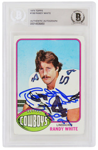 Randy White autographed 1976 Topps RC Card #158 w/HOF'94 (Beckett Encapsulated)