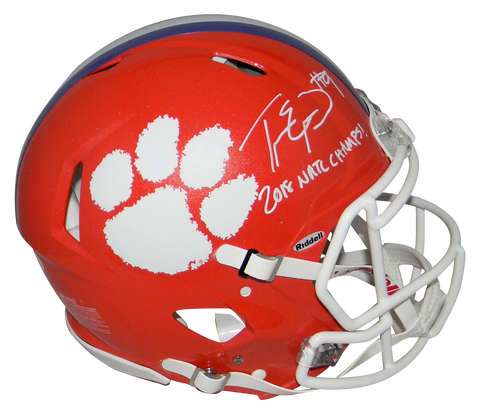 TRAVIS ETIENNE SIGNED CLEMSON TIGERS F/S AUTHENTIC SPEED HELMET W/ 2018 CHAMPS