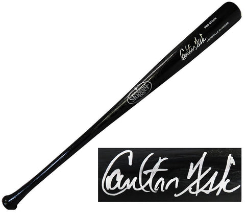 Carlton Fisk Signed Louisville Slugger Pro Stock Black Bat (SCHWARTZ SPORTS COA)