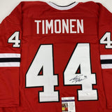 Autographed/Signed KIMMO TIMONEN Chicago Red Hockey Jersey JSA COA Auto