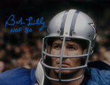 Bob Lilly Signed Dallas Cowboys 8x10 Wearing Jacket Photo With HOF- JSA W Auth