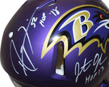 Ray Lewis, Jonathan Ogden & Ed Reed Signed Authentic Flash Helmet BAS 38900