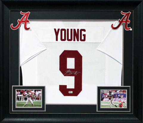 Alabama Bryce Young Authentic Signed White Pro Style Framed Jersey BAS Witnessed