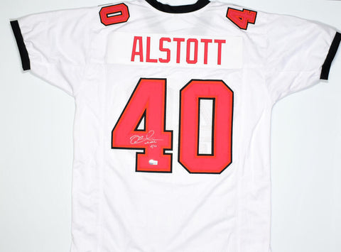 Mike Alstott Autographed White Pro Style Jersey - Beckett W Hologram *Silver