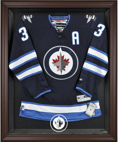 Winnipeg Jets Brown Framed Logo Jersey Display Case Authentic