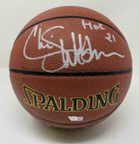 CHRIS WEBBER Autographed "HOF 21" Sacramento Kings Spalding Basketball FANATICS