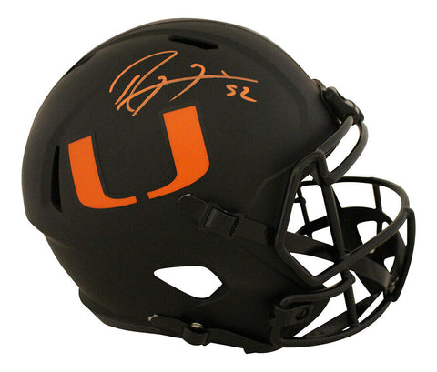 Ray Lewis Autographed Miami Hurricanes F/S Eclipse Speed Helmet BAS 30674
