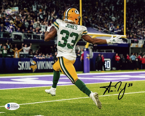 AARON JONES SIGNED AUTOGRAPHED GREEN BAY PACKERS COWBOYS 8x10 PHOTO BECKETT