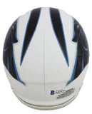 Panthers Luke Kuechly Authentic Signed Flat White Speed Mini Helmet BAS Witness