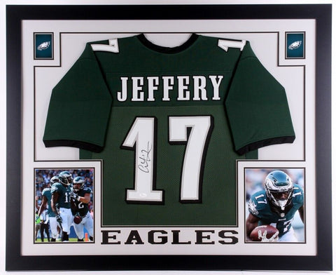 Alshon Jeffery Signed Green Eagles 35" x 43" Custom Framed Jersey (JSA ) Bears