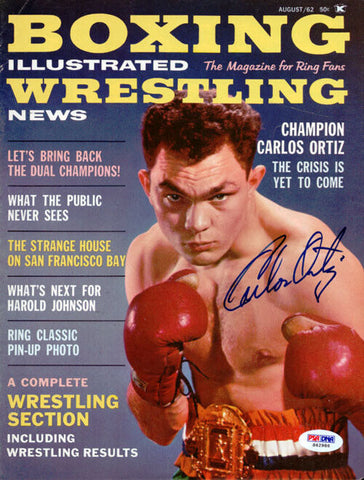 Carlos Ortiz Autographed Boxing Illustrated Magazine Cover PSA/DNA #S42986