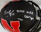 Tommie Frazier Signed Nebraska AMP Mini Helmet w/Insc - Beckett W Auth *White
