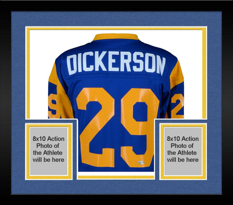 FRMD Eric Dickerson Rams Signd 1985 Throwback Mitchell&Ness Jersey w/"HOF 99"Ins