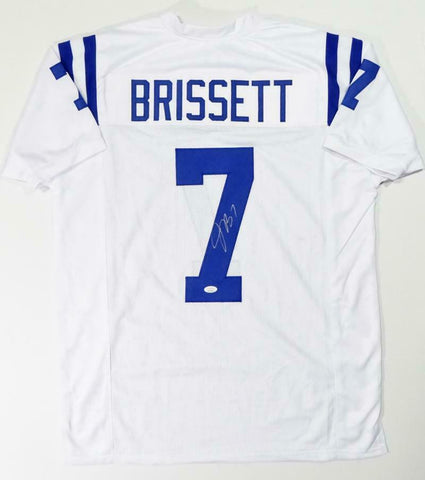 Jacoby Brissett Autographed White Pro Style Jersey - JSA Witnessed Auth *Silver