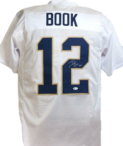 Ian Book Autographed White College Style Jersey - Beckett W *Silver