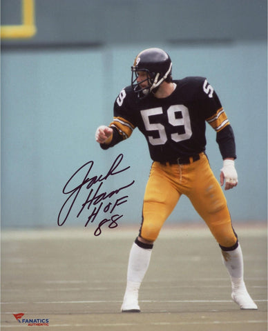 Jack Ham Pittsburgh Steelers Signed 8x10 Pointing Photo w/ HOF 1988 Insc
