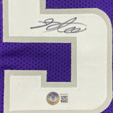 Autographed/Signed DE'AARON FOX Sacramento Purple Jersey Beckett BAS COA Auto