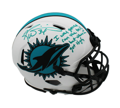 Ricky Williams Signed Miami Dolphins Speed Authentic Lunar Helmet w- "Run the Ba