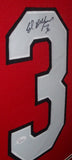 Ed Belfour Signed Chicago Blackhawks 35x43 Custom Framed Red Jersey (JSA COA)