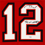 Tom Brady Buccaneers Super Bowl LV Champs Signed Jersey "LV CHAMPS" Ins