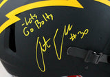 Austin Ekeler Signed Chargers Authentic Eclipse F/S Helmet Insc- Beckett W *Yllw