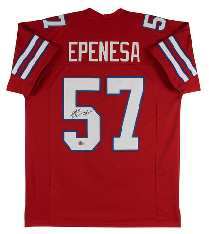 A.J. Epenesa Authentic Signed Red Pro Style Jersey Autographed BAS Witnessed