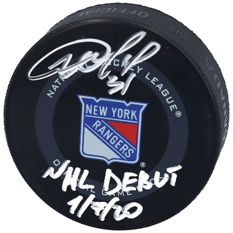 IGOR SHESTERKIN Autographed Rangers NHL Debut 1/7/20 Official Game Puck FANATICS