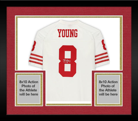 Frmd Steve Young San Francisco 49ers Signed White Mitchell & Ness Replica Jersey