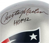 Curtis Martin New England Patriots Signed Replica Helmet & "HOF 12" Insc